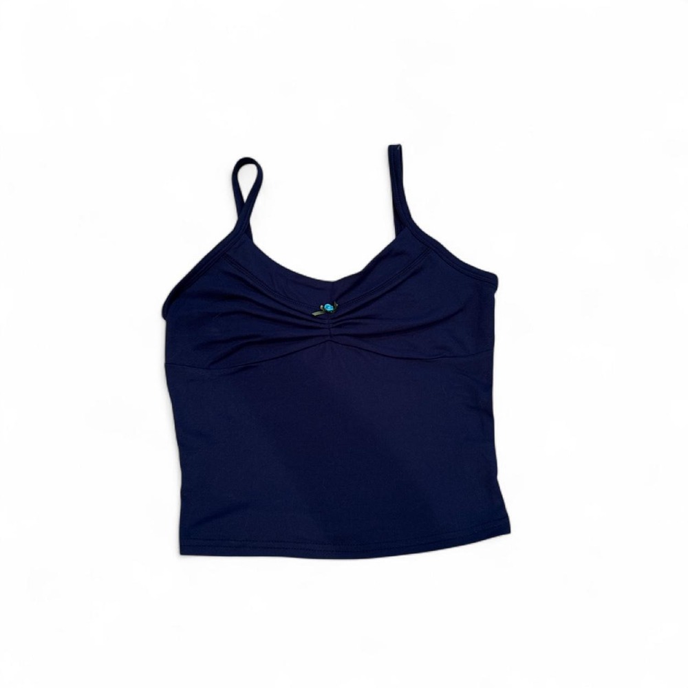 Navy Blue Ruched Cami Tank Top